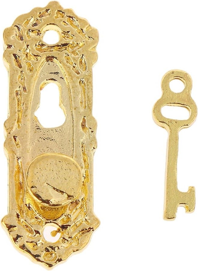 aoukoslt 4 Set Gold 1/12 Miniature Door Knob Lock and Key Dollhouse Decoration Accessories, Dollhouse Accessories, Dollhouse Decor, Decorations - Image 4